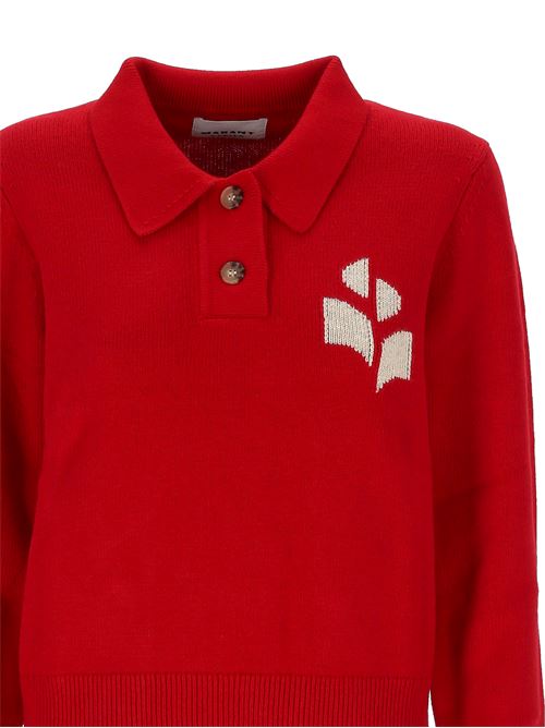 Poppy red intarsia-knit logo MARANT ETOILE | PU0314FAA1X05E11PR